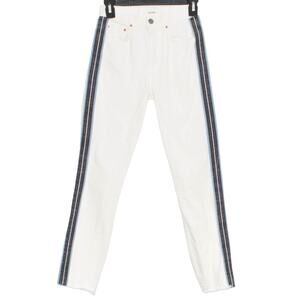 GRLFRND Womens Jeans Karolina High Waist Crop Skinny Button Fly White 23 FLAW EX